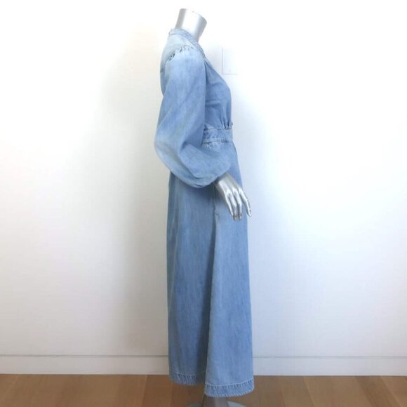 Zimmermann Lucky Denim Midi Dress Skylark Blue Cotton Size 1 - Picture 4 of 8